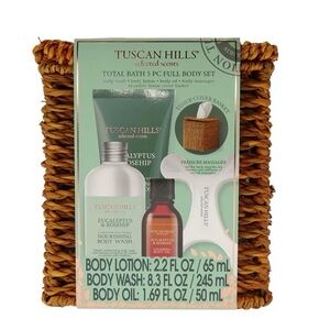 Tuscan Hills Eucalyptus & Rosehip Body Wash Set lotion wash and oil